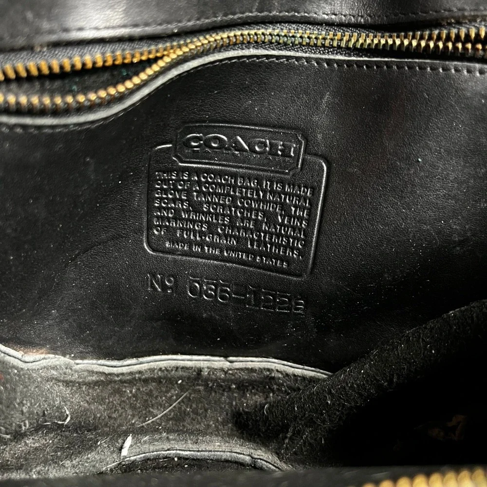 Vintage‎ Coach Black Leather Round Canteen Crossbody Bag USA Made 056-1226